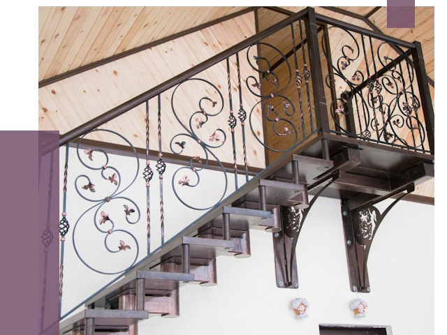 Кованые лестницы в Приморско-Ахтарске от 79076 руб. под ключ