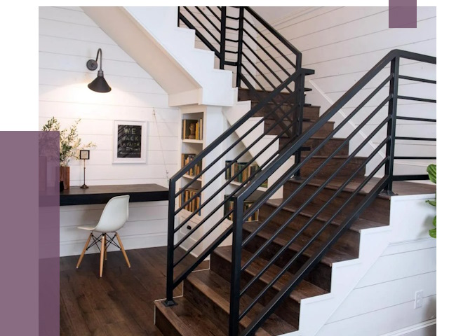 Перила для лестницы в доме в Приморско-Ахтарске от 7350 руб. — ПРОЛЁТ-Прр