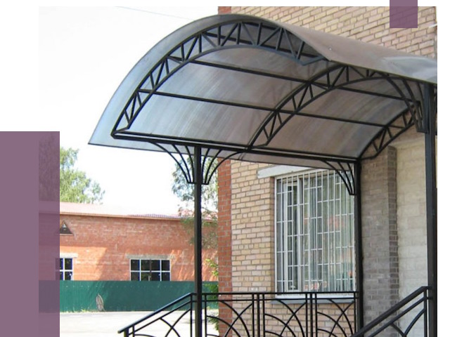 Металлические навесы и козырьки в Приморско-Ахтарске от 12673 руб.