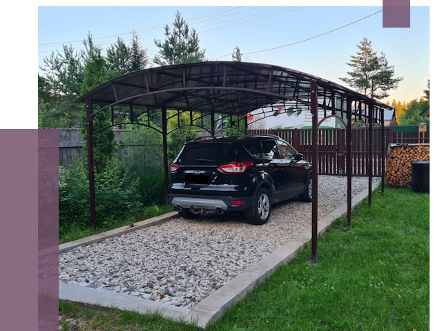 Навесы для автомобиля в Приморско-Ахтарске от 13027 руб.  | ПРОЛЁТ-Прр