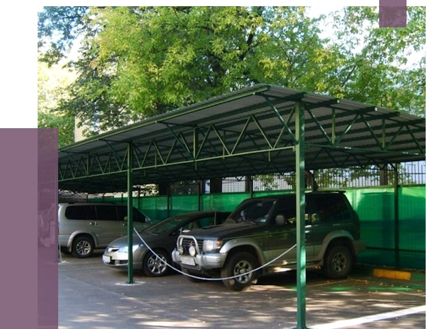 Навесы для парковки в Приморско-Ахтарске от 79583 руб. заказать | ПРОЛЁТ-Прр