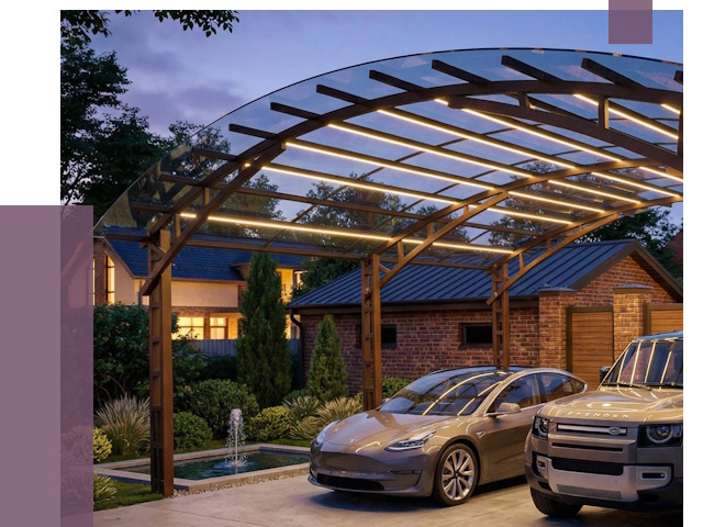 Металлические навесы в Приморско-Ахтарске от 12571 руб. под ключ — ПРОЛЁТ-Прр