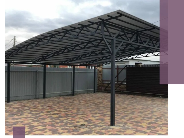 Металлические навесы под ключ в Приморско-Ахтарске — изготовление и монтаж