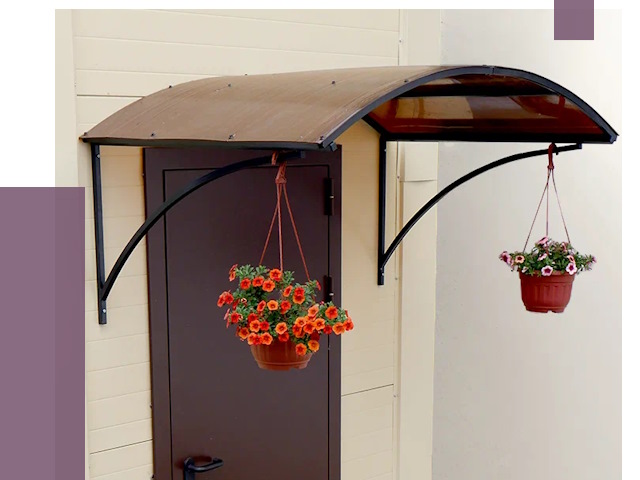 Козырьки над входом в Приморско-Ахтарске от 14700 руб.  | ПРОЛЁТ-Прр