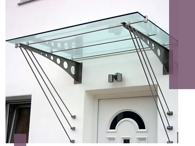 Козырьки над входом под ключ в Приморско-Ахтарске — изготовление и монтаж