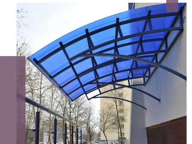 Козырьки из поликарбоната в Приморско-Ахтарске от 4258 руб. под ключ | ПРОЛЁТ-Прр