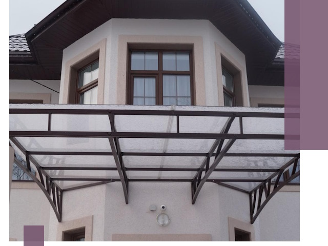 Козырьки из поликарбоната под ключ в Приморско-Ахтарске