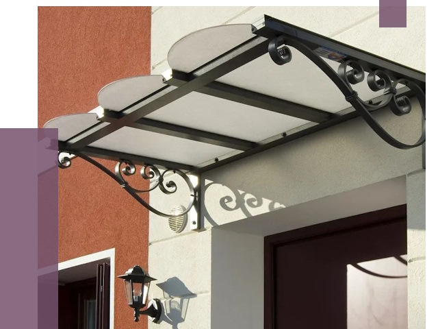 Односкатные козырьки в Приморско-Ахтарске от 8313 руб.  | ПРОЛЁТ-Прр